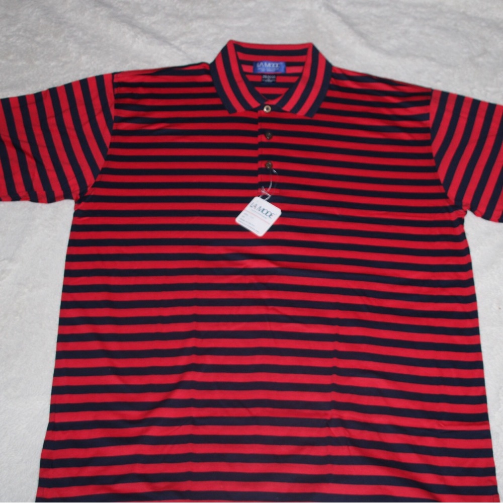 LA Mode Striped Polo Shirt New